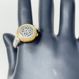 Brighton Ferrara Brushed Gold Silver Two Tone Reversible Ring Size 10